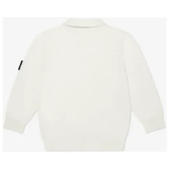 Hvid Strikket Polo Shirt
