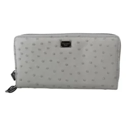 Hvid Struds Læder Herre Clutch Pengepung