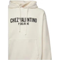 Hvid sweater med brugerdefineret snørehætte