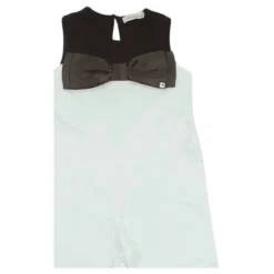 Hvidt bredbenet jumpsuit med bue