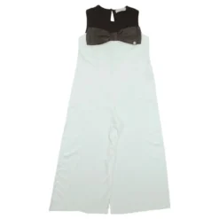 Hvidt bredbenet jumpsuit med bue