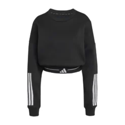 Hyperglam 3-Stripes Cropped Crewneck Sweatshirt