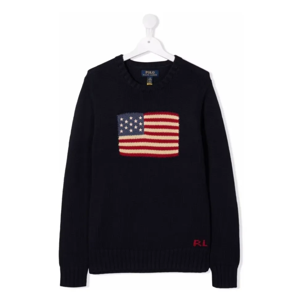 Intarsia Bomulds sweater