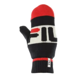 Intarsia Strikkede Herrehandsker Sort/Rød/Hvid