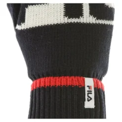 Intarsia Strikkede Herrehandsker Sort/Rød/Hvid