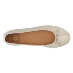 Ivory Læder Ballerina Sko