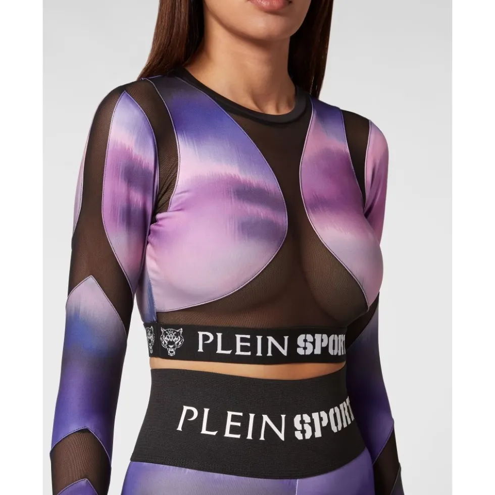 Jacquard Langærmet Cropped Top