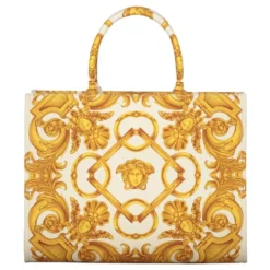 Jacquard Motif Canvas Tote Bag