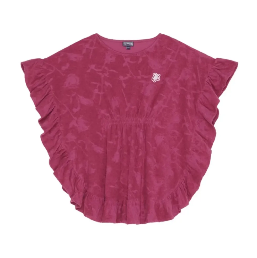 Jacquard Roses Terry Poncho