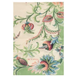 Jacquard-tørklæde i bomuldsblanding med blomstermotiv