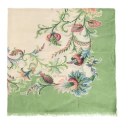 Jacquard-tørklæde i bomuldsblanding med blomstermotiv