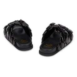 Kidskin Læder Slides med Rund Tålinje