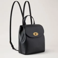 Klassisk Sort Læder Rygsæk