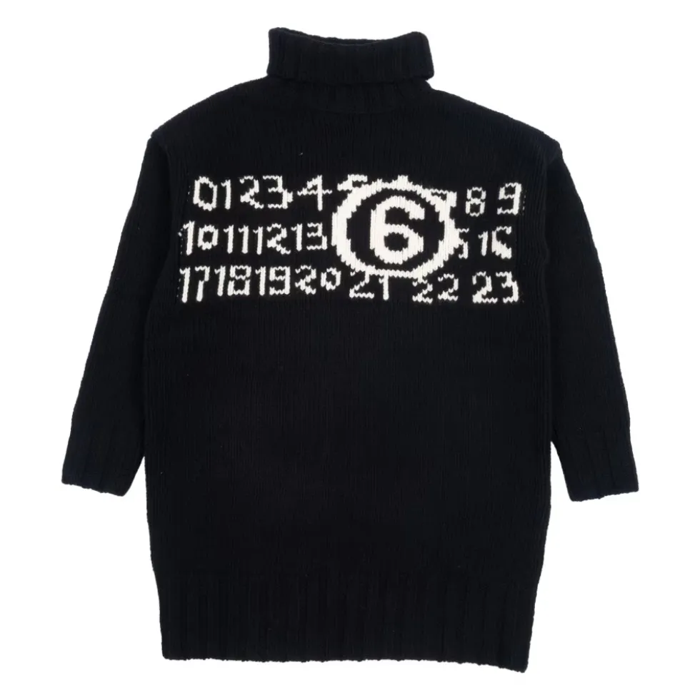 Knit Mini Dress with Maxi Logo