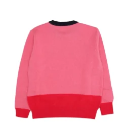 Koralrød sweater med broderet logo