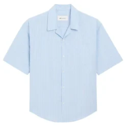 Kortærmet Boxy Skjorte med Camp Collar og Ami de Coeur Broderi