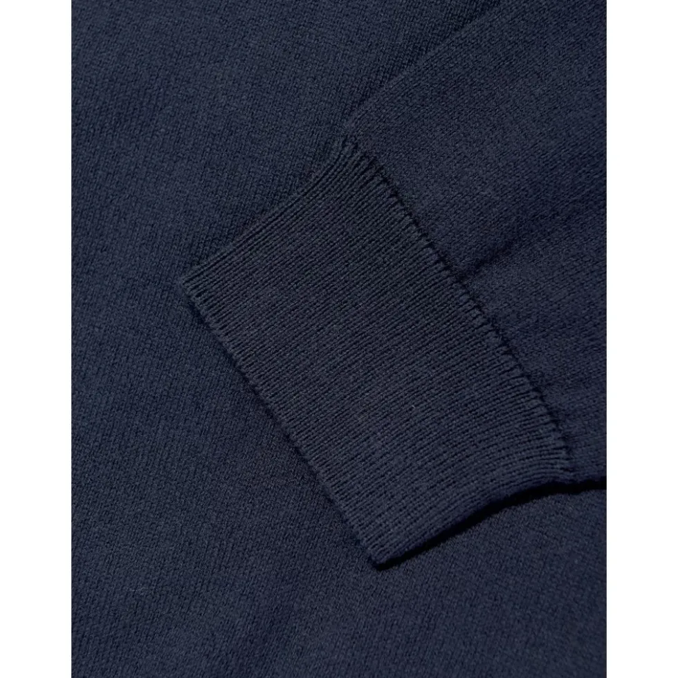 Langærmet strikket poloshirt