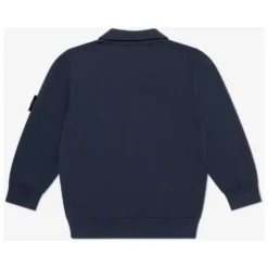 Langærmet strikket poloshirt
