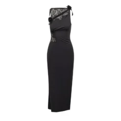 Lang stretch jerseykjole