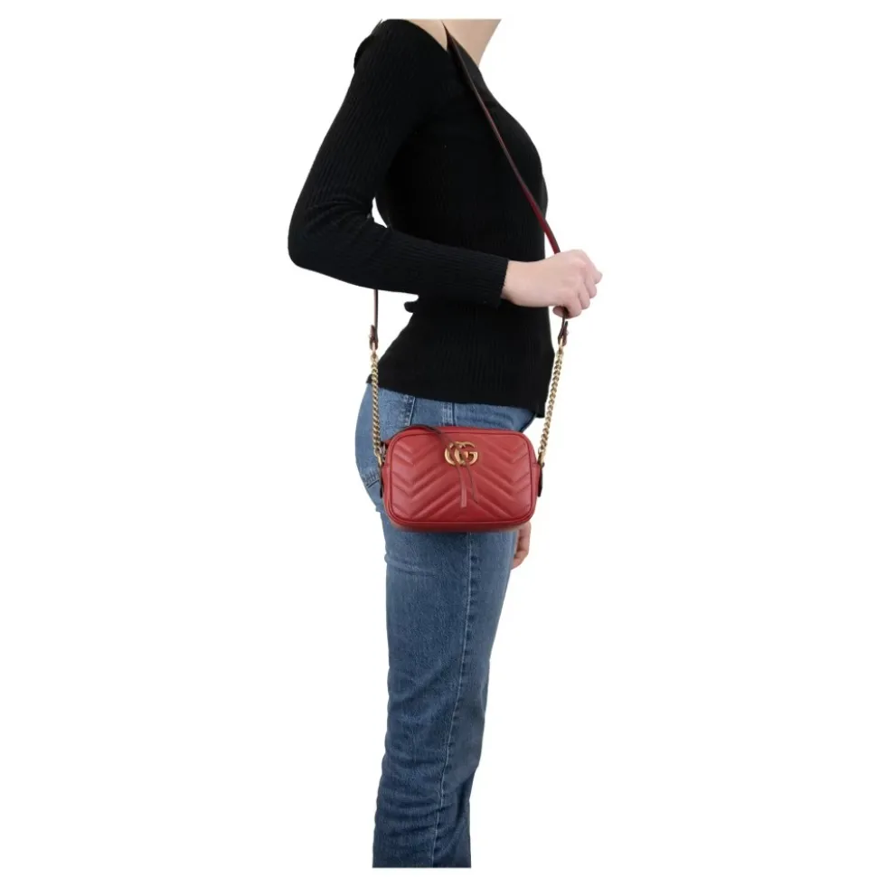 Læder Crossbody Taske med Logo Hardware