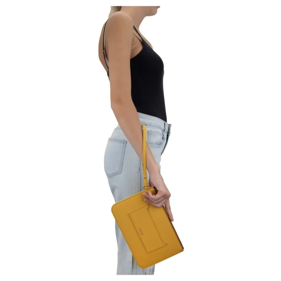 Læder Dame Clutch Taske med Lynlås