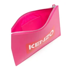 Læder flad clutch