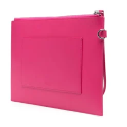 Læder flad clutch