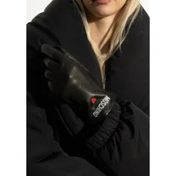 Læderhandsker med trykt logo