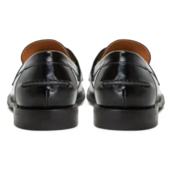 Læder Loafers med Blokhæl - Patent Sort