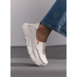 Læder Platform Moccasiner Alisa - Hvid