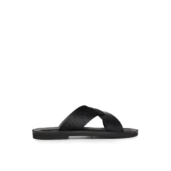 Læder Sandaler med Krydsrem og Logobånd