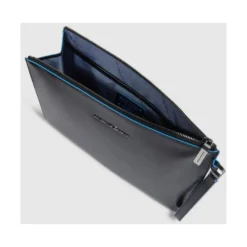 Leather men's clutch for iPad® with removable wrist strap and pockts for AirPods®