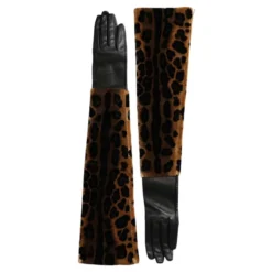 Leopard Print Albuelængde Handsker