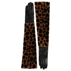 Leopard Print Albuelængde Handsker