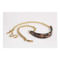 Leopard Print Gold Brass Chain Shoulder Bag Strap