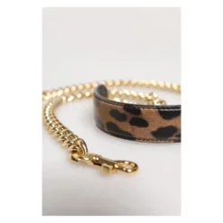 Leopard Print Gold Brass Chain Shoulder Bag Strap