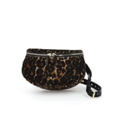 Leopard Print Læder Bæltetaske