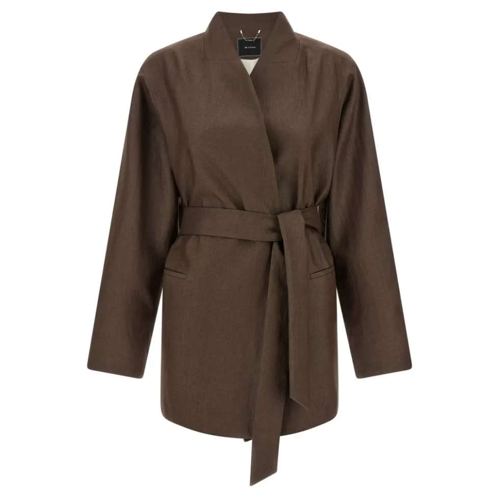 Linen Blend Blazer med sjalskrave