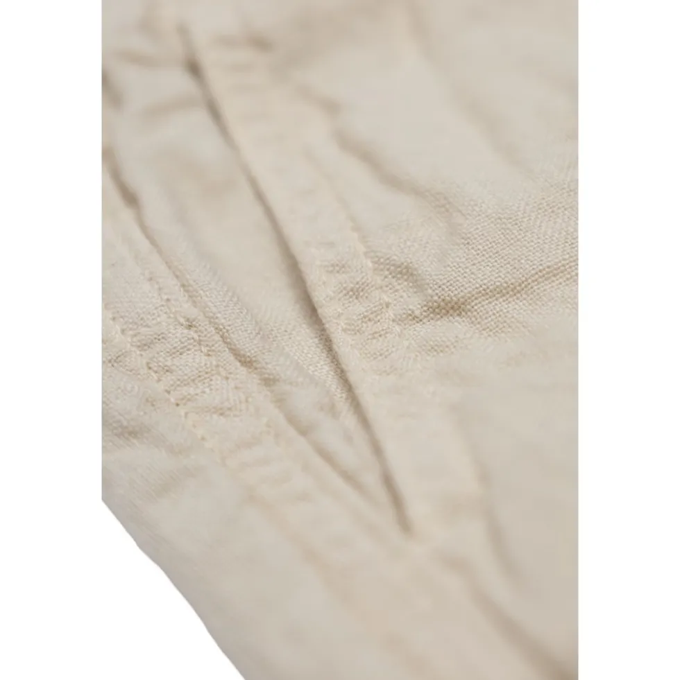 Linen Shorts With Logo Patch