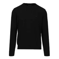 Logo-broderet sweater med rund hals