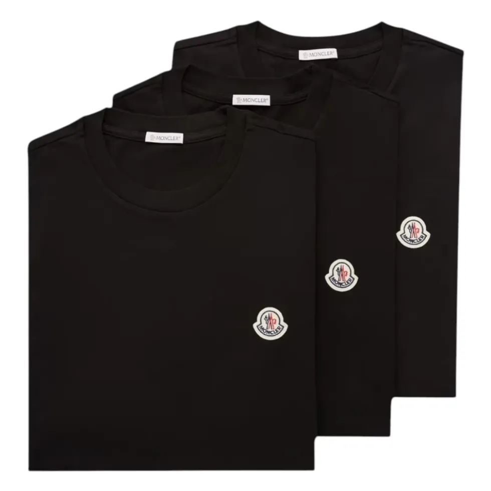 Logo Patch Bomulds T-shirt (3-pak)