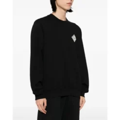 Logo Patch Sweatshirt Sort Bomuld