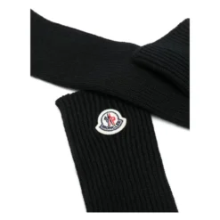 Logo Patch Virgin Wool Long Gloves