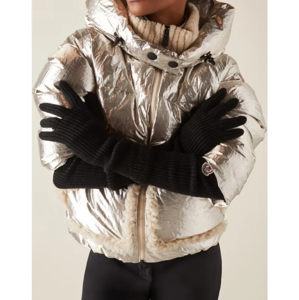 Logo Patch Virgin Wool Long Gloves