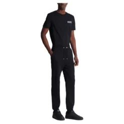 Logo Printed Cotton Jogging Bottoms