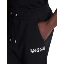 Logo Printed Cotton Jogging Bottoms