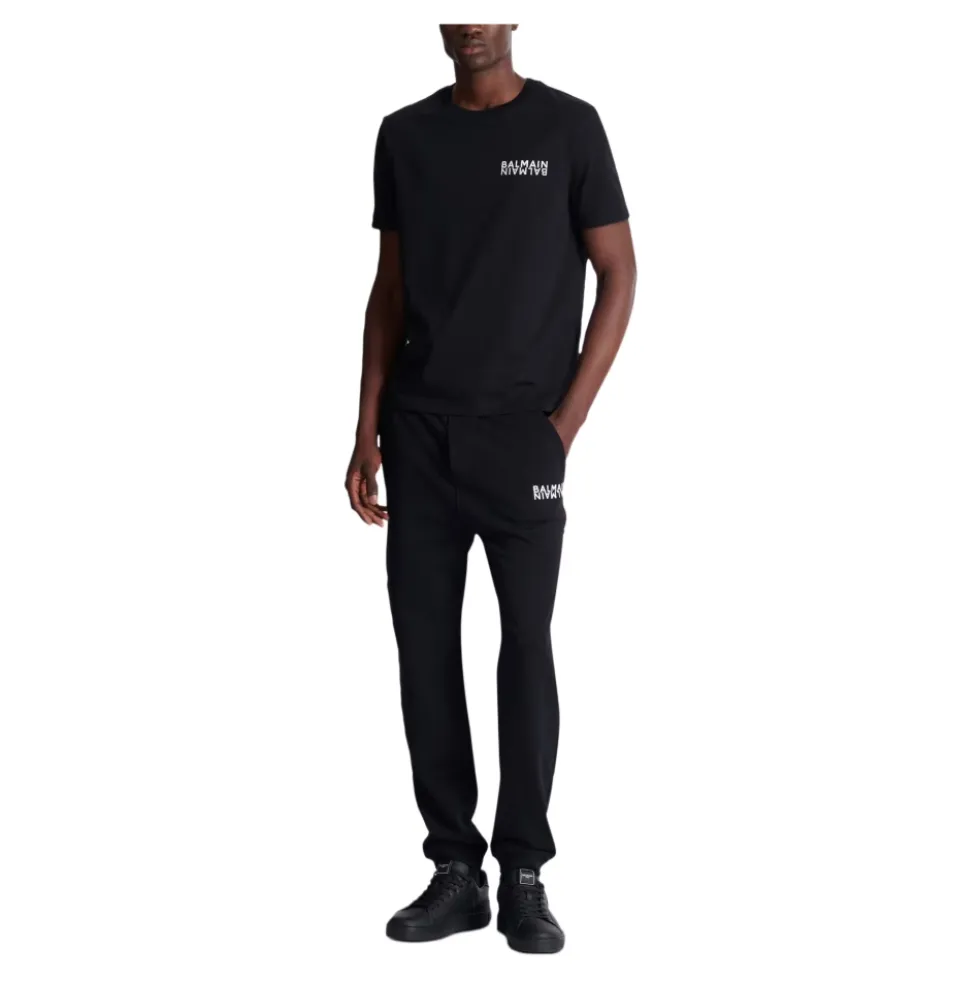 Logo Printed Cotton Jogging Bottoms