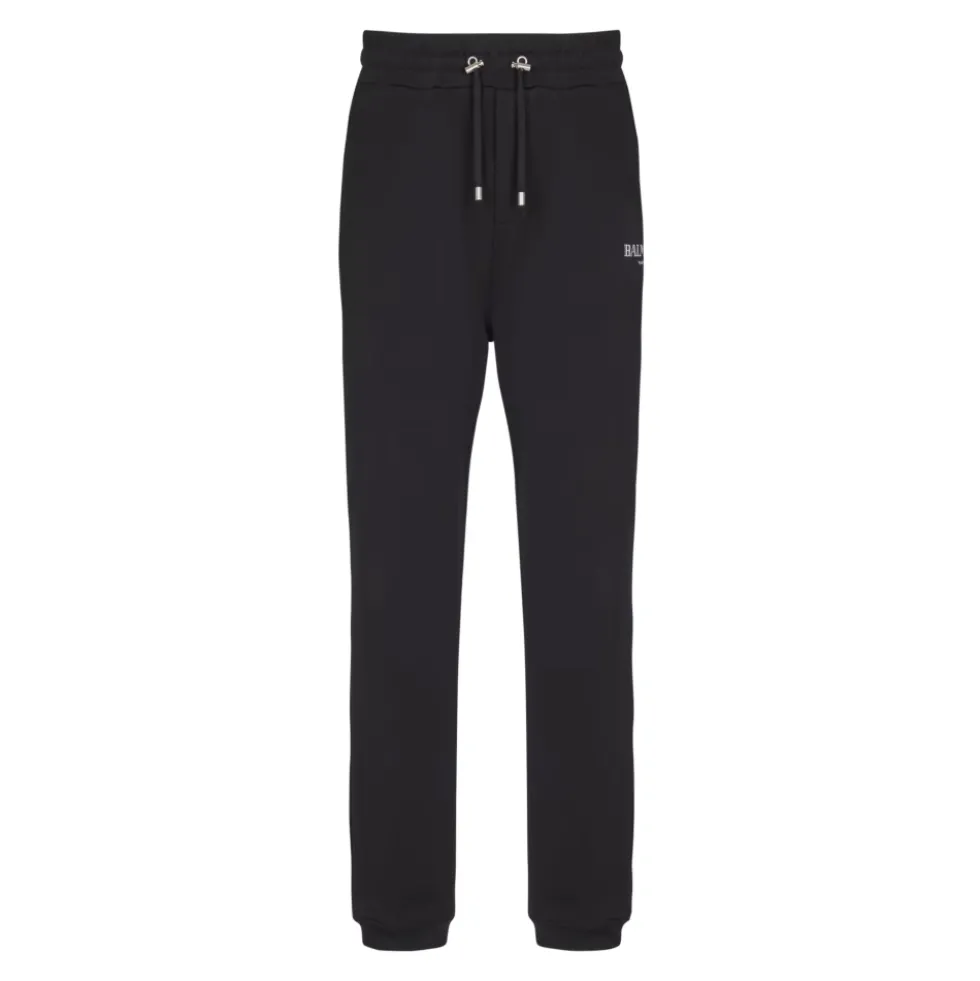 Logo Printed Cotton Jogging Bottoms