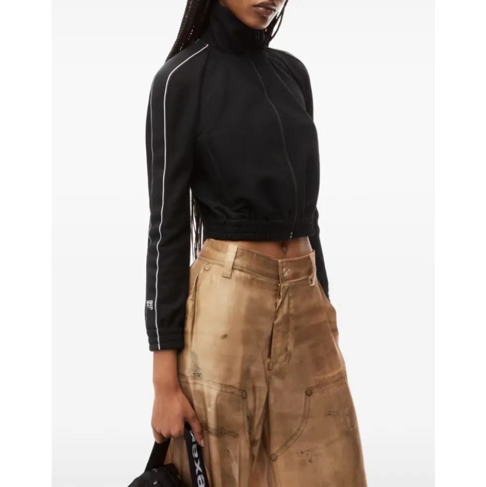 Logo-Tape Cropped Track Jacket