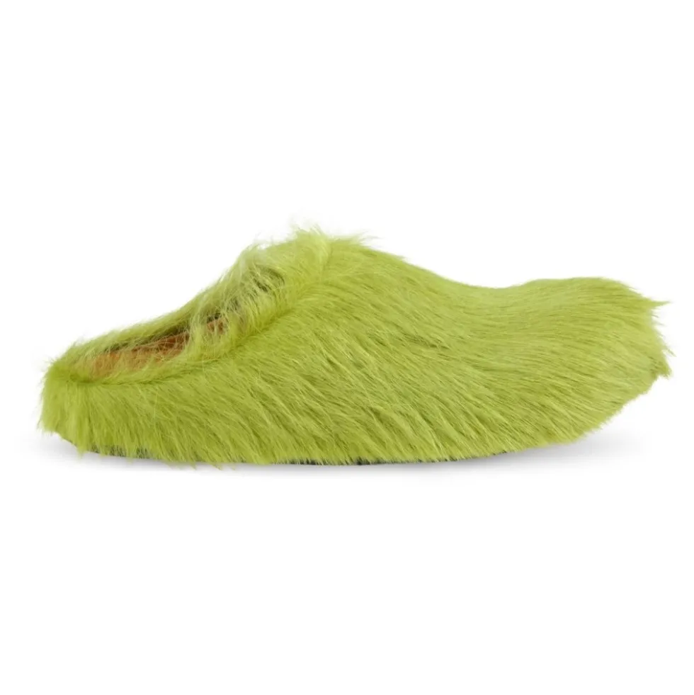 Long Hair Calfskin Fussbett Sabot